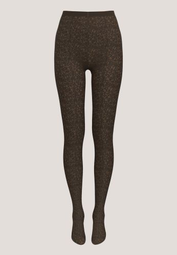 Floral jacquard tights crna xs 14982